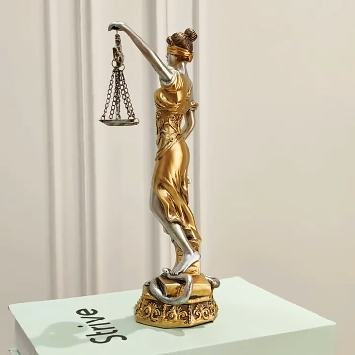 Estátua Elegante da Deusa Atena – Decoração de Cobre para Casa, Escritório e Escola